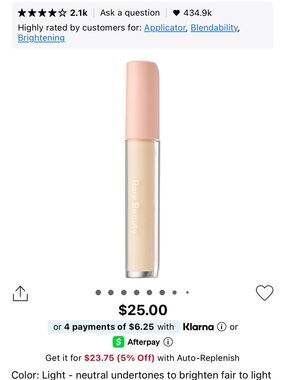 Rare Beauty Light Medium Concealer – Brightening Cream Shade